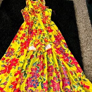 Sundress with attached front under shorts.